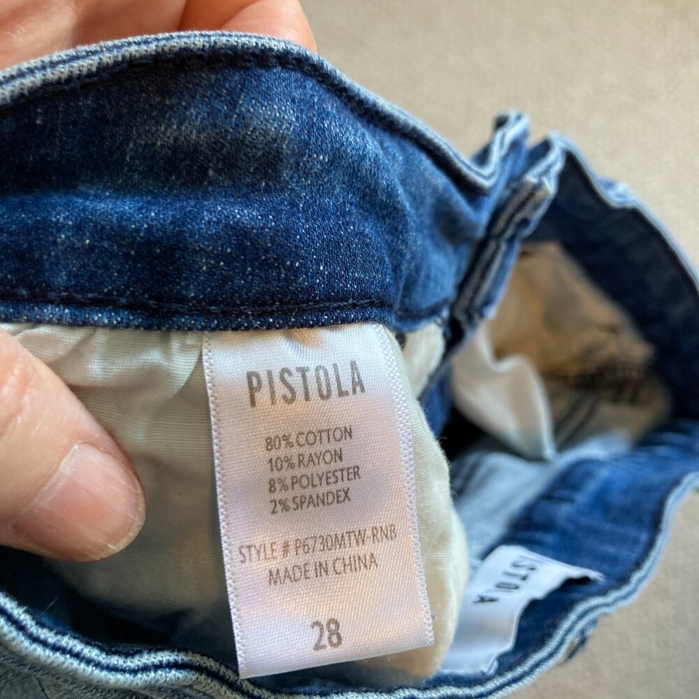 Pistola Jeans Womens Size 28 Blue Skinny Ankle Distressed Mid Rise Pants Denim - Picture 8 of 8